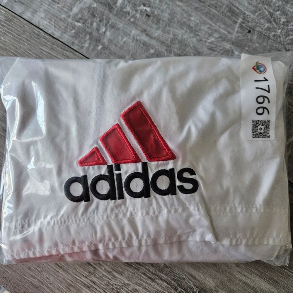 Vintage Adidas‎ Windbreaker Jacket Hooded 90s Colorblock White Black Red Size L - Picture 16 of 16